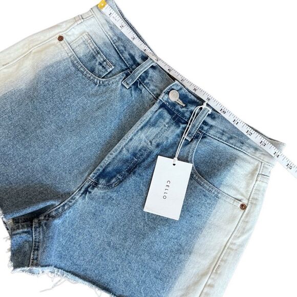 Cello high waist two tone denim jean shorts size medium (NWT) - Picture 11 of 13